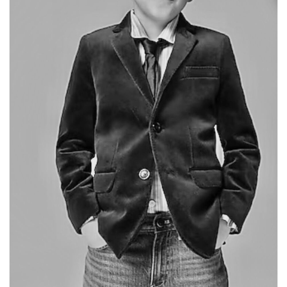 ~ Crewcuts Boys' 3 yrs Corduroy Ludlow Blazer Gray Grey Soft Pockets Warm Boy's